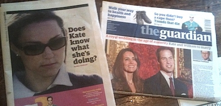 © Robert Rotifer heutiges Guardian-Cover mit William und Kate drauf